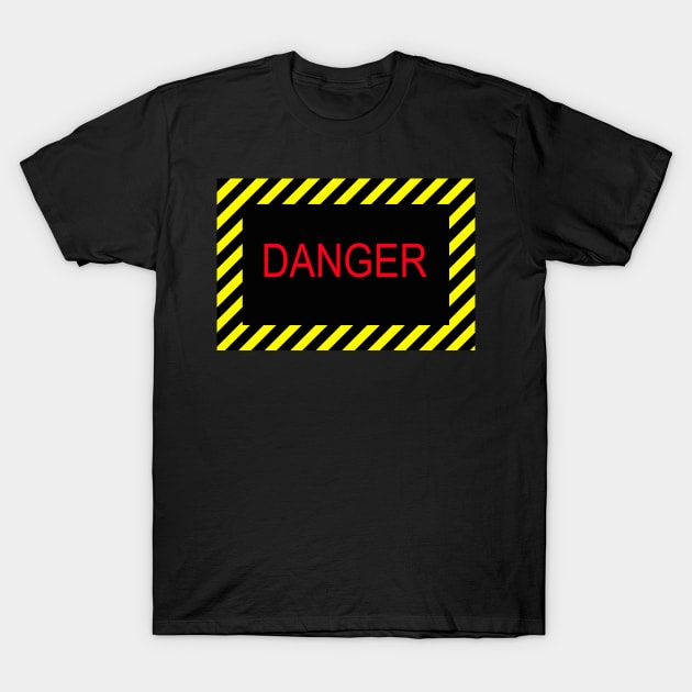 Abstract Danger sign with Yellow stripes T-Shirt by Russell102